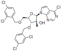 CAS#: 443642-32-8, 7-[3,5-Bis-O-[(2,4-Dichlorophenyl)Methyl]-2-C-Methyl-beta-D-Ribofuranosyl]-4-Chloro-7H-Pyrrolo[2,3-d]Pyrimidine