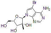 CAS#: 443642-47-5, 5-Bromo-7-(2-C-Methyl-beta-D-Ribofuranosyl)-7H-Pyrrolo[2,3-d]Pyrimidin-4-Amine