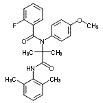 CAS#: 443904-21-0, N-{1-[(2,6-Dimethylphenyl)Amino]-2-Methyl-1-Oxo-2-Propanyl}-2-Fluoro-N-(4-Methoxyphenyl)Benzamide