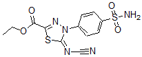 CAS 登录号：444791-17-7， 4-[4-(氨基磺酰基)苯基]-5-(氰基亚氨基)-4,5-二氢-1,3,4-噻二唑-2-羧酸乙酯