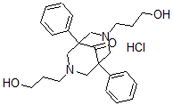 CAS#: 4478-44-8, 3,7-Bis(3-hydroxypropyl)-1,5-diphenyl-3,7-diazabicyclo(3.3.1)nonan-9-one hydrochloride