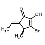 CAS 登录号：462116-80-9， (4S,5E)-3-溴-5-亚乙基-2-羟基-4-甲基-2-环戊烯-1-酮