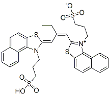 CAS 登录号:4622-66-6, 1-(3-磺基丙基)-2-(2-((1-(3-磺基丙基)萘并(1,2-d)噻唑-2(1H)-亚基)甲基)-1-丁烯基)萘并(1,2-d)噻唑鎓氢氧化物内盐
