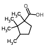 CAS 登录号：464-88-0， 1,2,2,3-四甲基环戊烷羧酸