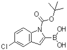 CAS#: 475102-12-6, (5-Chloro-1-{[(2-Methyl-2-Propanyl)Oxy]Carbonyl}-1H-Indol-2-Yl)Boronic Acid