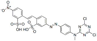 CAS#: 4882-79-5, 5-[[4-[(4,6-Dichloro-1,3,5-Triazin-2-Yl)Methylamino]Phenyl]Azo]-2-[2-(4-Nitro-2-Sulphophenyl)Vinyl]Benzenesulphonic Acid