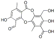 CAS#: 489-51-0, 4-Formyl-3,8-Dihydroxy-9-(Hydroxymethyl)-1,6-Dimethyl-11-Oxo-11H-Dibenzo[b,e][1,4]Dioxepin-7-Carboxylic Acid
