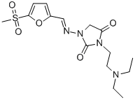 CAS 登录号：49537-97-5， 3-(2-(二乙基氨基)乙基)-1-(((5-(甲基磺酰基)-2-呋喃基)亚甲基)氨基)-2,4-咪唑烷二酮