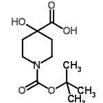 CAS#: 495414-64-7, 4-Hydroxy-1-{[(2-Methyl-2-Propanyl)Oxy]Carbonyl}-4-Piperidinecarboxylic Acid