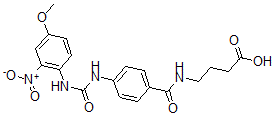 CAS#: 49625-21-0, 4-((4-((((4-Methoxy-2-nitrophenyl)amino)carbonyl)amino)benzoyl)amino)butanoic acid