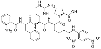 CAS 登录号:500799-61-1, 邻氨基苯甲酰基-苯丙氨酰-精氨酰-(二硝基苯基)赖氨酰-脯氨酸