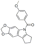 CAS 登录号：50332-17-7， 5,6,7,8-四氢-5-(对茴香酰)环戊二烯并[b]-1,3-二氧杂环戊并[4,5-f]吲哚