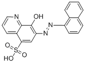 CAS 登录号：50539-65-6， 7-(1-萘基偶氮)-8-羟基喹啉-5-磺酸