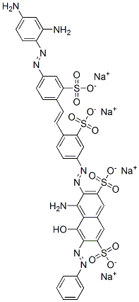 CAS 登录号：51473-76-8， 4-氨基-3-[[4-[2-[4-[(2,4-二氨基苯基)偶氮]-2-磺酸基苯基]乙烯基]-3-磺酸基苯基]偶氮]-5-羟基-6-(苯基偶氮)萘-2,7-二磺酸四钠