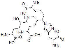 CAS#: 51773-61-6, 2,10-Diamino-5-[[(5-amino-2,6-dihydroxy-6-oxohexyl)amino]methyl]-6-[4-(2-amino-3-hydroxy-3-oxopropyl)imidazol-1-yl]undecanedioic acid