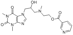 CAS#: 51920-73-1, Nicotinic Acid 2-[[2-Hydroxy-3-(3,6-Dihydro-1,3-Dimethyl-2,6-Dioxo-1H-Purin-7(2H)-Yl)Propyl]Methylamino]Ethyl Ester