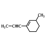 CAS 登录号：52326-77-9， 3-甲基-1-(1-丙炔-1-基)环己烯