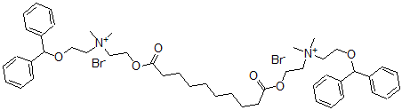 CAS#: 52372-83-5, 2-Benzhydryloxyethyl-[2-[10-[2-[2-benzhydryloxyethyl(dimethyl)azaniumyl]ethoxy]-10-oxodecanoyl]oxyethyl]-dimethylazanium dibromide
