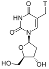 CAS#: 52497-68-4, 1-[(2R,4S,5R)-4-Hydroxy-5-(hydroxymethyl)oxolan-2-yl]-5-(tritritiomethyl)pyrimidine-2,4-dione
