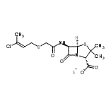 CAS 登录号：525-87-1， 钾(2S,5R,6R)-6-[[2-[(E)-3-氯丁-2-烯基]巯基乙酰基]氨基]-3,3-二甲基-7-氧代-4-硫杂-1-氮杂双环[3.2.0]庚烷-2-羧酸酯