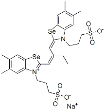 CAS#: 52513-84-5, 2-[2-[[5,6-Dimethyl-3-(3-Sulphonatopropyl)-3H-Benzoselenazol-2-Ylidene]Methyl]But-1-Enyl]-5,6-Dimethyl-3-(3-Sulphonatopropyl)Benzoselenazolium, Sodium Salt