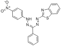 CAS 登录号：52644-49-2， N-(1,3-苯并噻唑-2-基亚胺)-N'-(4-硝基苯胺基)苯甲脒