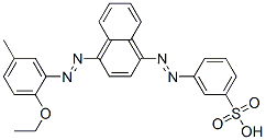 CAS 登录号：52695-54-2， 3-[[4-[(2-乙氧基-5-甲基苯基)偶氮]-1-萘基]偶氮]苯磺酸