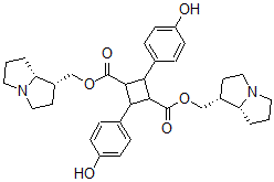 CAS 登录号：528-37-0， 二[[(1R,8R)-2,3,5,6,7,8-六氢-1H-吡咯里嗪-1-基]甲基] 2,4-二(4-羟基苯基)环丁烷-1,3-二羧酸酯