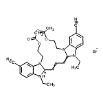CAS 登录号：53132-01-7， 3-(2-乙酰氧基乙基)-2-{3-[3-(2-乙酰氧基乙基)-5-氰基-1-乙基-1,3-二氢-2H-苯并咪唑-2-亚基]-1-丙烯-1-基}-5-氰基-1-乙基-2,3-二氢-1H-3,1-苯并咪唑-1-鎓溴化物
