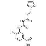 CAS 登录号：532404-74-3， 4-氯-3-({[3-(2-呋喃基)丙烯酰]硫代氨基甲酰}氨基)苯甲酸