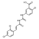 CAS 登录号：532947-57-2， 2-氯-5-({[(2E)-3-(2,4-二氯苯基)-2-丙烯酰基]硫代氨基甲酰}氨基)苯甲酸
