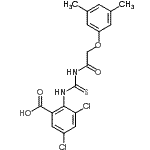 CAS 登录号：535940-98-8， 3,5-二氯-2-({[(3,5-二甲基苯氧基)乙酰基]硫代氨基甲酰}氨基)苯甲酸