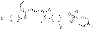 CAS 登录号:54350-28-6, 5-氯-2-(3-(5-氯-3-乙基-2(3H)-苯并噻唑亚基)-1-丙烯基)-3-乙基-苯并噻唑鎓 4-甲基苯磺酸盐 (1:1)