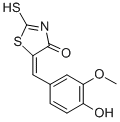 CAS 登录号：5447-37-0， 5-[1-(4-羟基-3-甲氧基苯基)亚甲基]-2-硫酮噻唑烷-4-酮