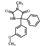 CAS 登录号：54833-60-2， 5-(3-甲氧基苯基)-3-甲基-5-苯基-2,4-咪唑烷二酮