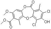 CAS#: 55365-63-4, Methyl 2,4-Dichloro-3-Hydroxy-8-Methoxy-1,6-Dimethyl-11-Oxo-11H-Dibenzo[b,e][1,4]Dioxepine-7-Carboxylate
