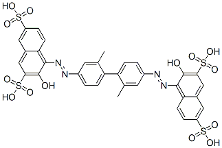 CAS#: 55372-76-4, 4,4'-[(2,2'-Dimethyl[1,1'-Biphenyl]-4,4'-Diyl)Bis(Azo)]Bis[3-Hydroxy-2,7-Naphthalenedisulfonic Acid]
