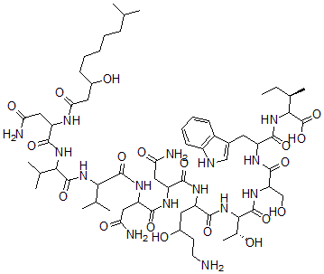 CAS#: 55467-31-7, N2-(3-Hydroxy-10-Methyldecanoyl)-D-Asn-D-Val-D-Val-L-Asn-D-Asn-[(4R)-4-Hydroxy-L-Lys-]-D-Athr-L-Ser-D-Trp-D-Aile-OH