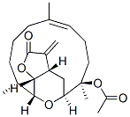 CAS 登录号：55822-20-3， (3aS,5S,6R,9E,14R,15R,15aR)-2,3,3a,4,5,6,7,8,11,12,13,14,15,15alpha-十四氢-6,10,14-三甲基-3-亚甲基-2-氧代-5,15-环氧环十四烷并[b]呋喃-6-醇乙酸酯