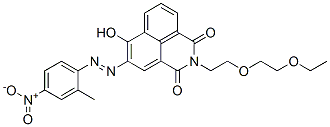 CAS 登录号：55993-15-2， 2-[2-(2-乙氧基乙氧基)乙基]-6-羟基-5-[(2-甲基-4-硝基苯基)偶氮]-1H-苯并[去]异喹啉-1,3(2H)-二酮