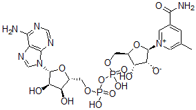 CAS 登录号：56541-76-5， (2R,3R,4S,5R)-5-[[[[(2R,3S,4R,5R)-5-(6-氨基嘌呤-9-基)-3,4-二羟基四氢呋喃-2-基]甲氧基-羟基磷酰]氧基-羟基磷酰]氧基甲基]-2-(3-氨基甲酰-5-甲基吡啶-1-鎓-1-基)-4-羟基四氢呋喃-3-醇