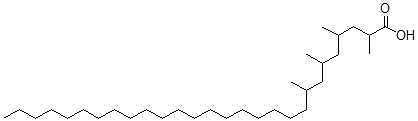 CAS 登录号：5691-98-5， 2,4,6,8-四甲基二十八烷酸