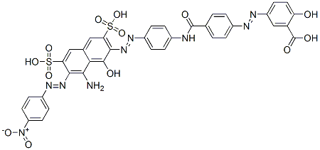 CAS#: 56918-93-5, 5-[[4-[[[4-[[8-Amino-1-Hydroxy-7-[(4-Nitrophenyl)Azo]-3,6-Disulpho-2-Naphthyl]Azo]Phenyl]Amino]Carbonyl]Phenyl]Azo]Salicylic Acid