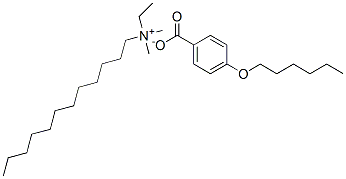 CAS 登录号：56955-78-3， (十二烷基)乙基二甲基铵 4-(己氧基)苯甲酸盐