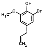 CAS 登录号：5746-37-2， 4-烯丙基-2-溴-6-甲氧基苯酚
