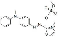 CAS 登录号：57583-74-1， 3-甲基-2-[[4-(N-甲基苯胺基)苯基]偶氮]噻唑鎓硫酸甲酯盐