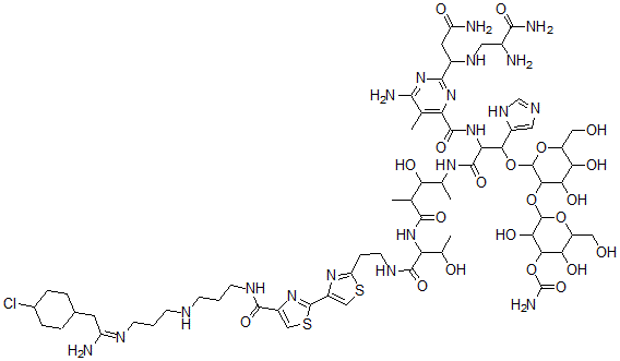 CAS#: 58071-32-2, N(1)-(3-((3-((2-(4-Chlorocyclohexyl)-1-Iminoethyl) Amino)Propyl)Amino)Propyl)-Bleomycinamide