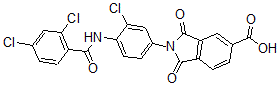 CAS#: 5836-69-1, 2-[3-Chloro-4-[(2,4-dichlorobenzoyl)amino]phenyl]-1,3-dioxoisoindole-5-carboxylic acid