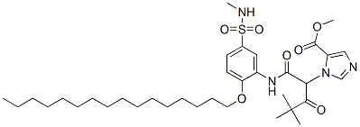 CAS#: 58517-90-1, Methyl 1-[1-[[[2-(Hexadecyloxy)-5-[(Methylamino)Sulphonyl]Phenyl]Amino]Carbonyl]-3,3-Dimethyl-2-Oxobutyl]-1H-Imidazole-5-Carboxylate