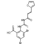 CAS 登录号：586392-09-8， 3,5-二溴-2-({[3-(2-呋喃基)丙烯酰]硫代氨基甲酰}氨基)苯甲酸